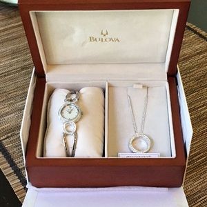 Bulova Watch with Matching Necklace